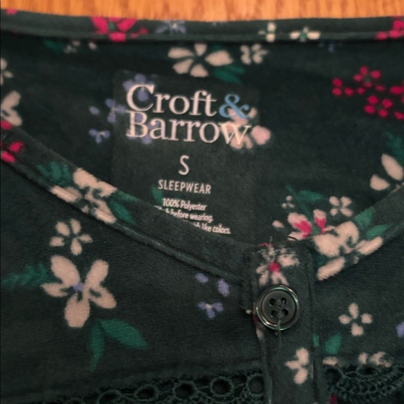 Croft & Barrow long sleeve nightgown, dk green, Small - Picture 3 of 3